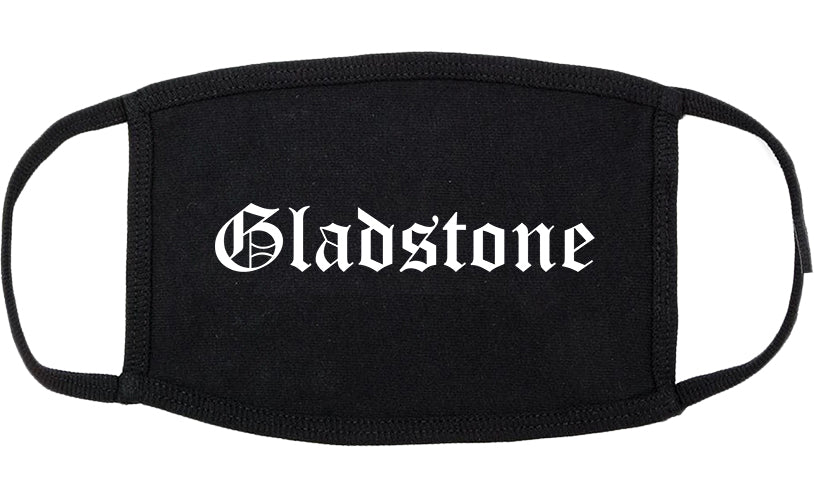 Gladstone Michigan MI Old English Cotton Face Mask Black