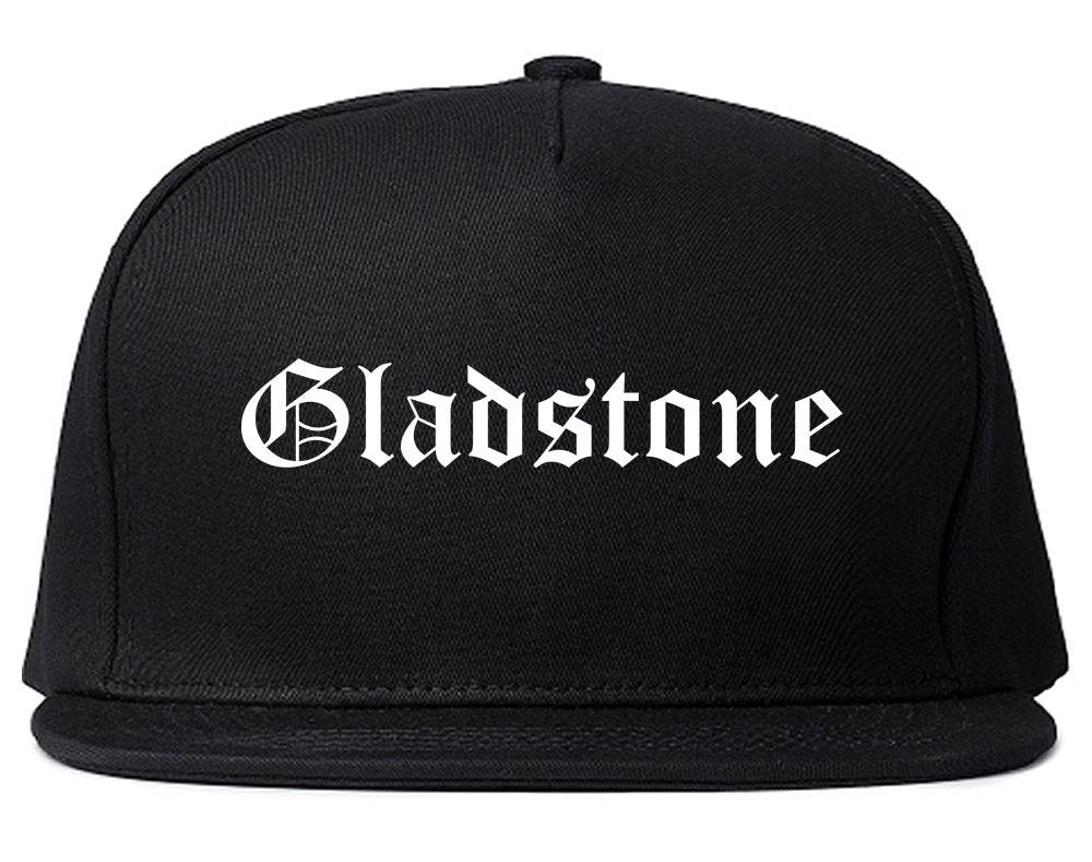 Gladstone Michigan MI Old English Mens Snapback Hat Black