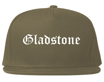 Gladstone Michigan MI Old English Mens Snapback Hat Grey