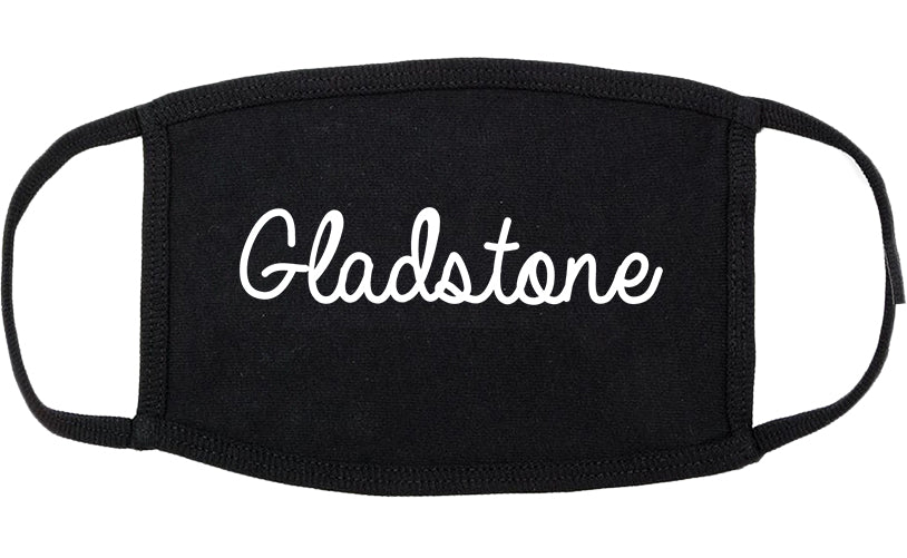Gladstone Michigan MI Script Cotton Face Mask Black