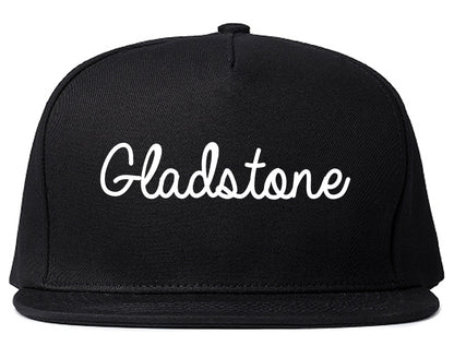 Gladstone Michigan MI Script Mens Snapback Hat Black