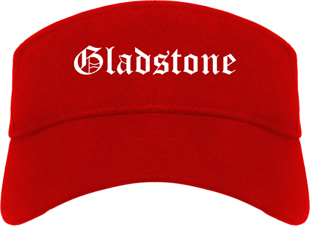 Gladstone Michigan MI Old English Mens Visor Cap Hat Red