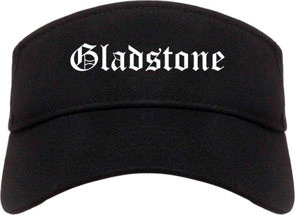 Gladstone Missouri MO Old English Mens Visor Cap Hat Black