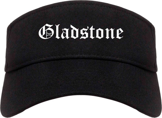 Gladstone Missouri MO Old English Mens Visor Cap Hat Black