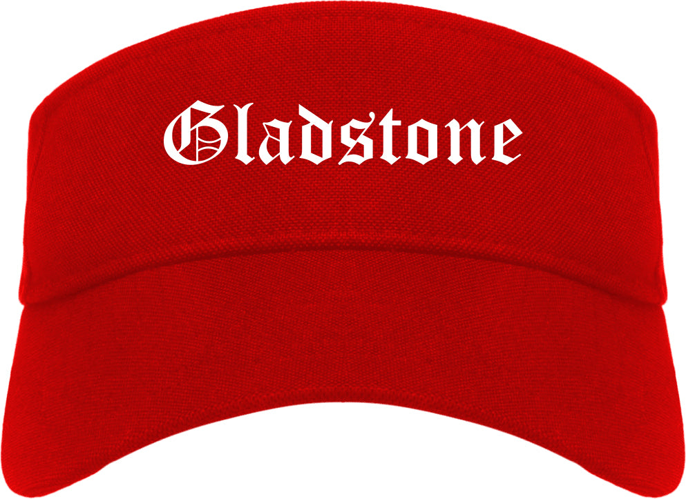 Gladstone Missouri MO Old English Mens Visor Cap Hat Red