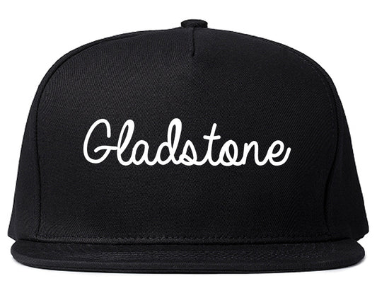 Gladstone Oregon OR Script Mens Snapback Hat Black