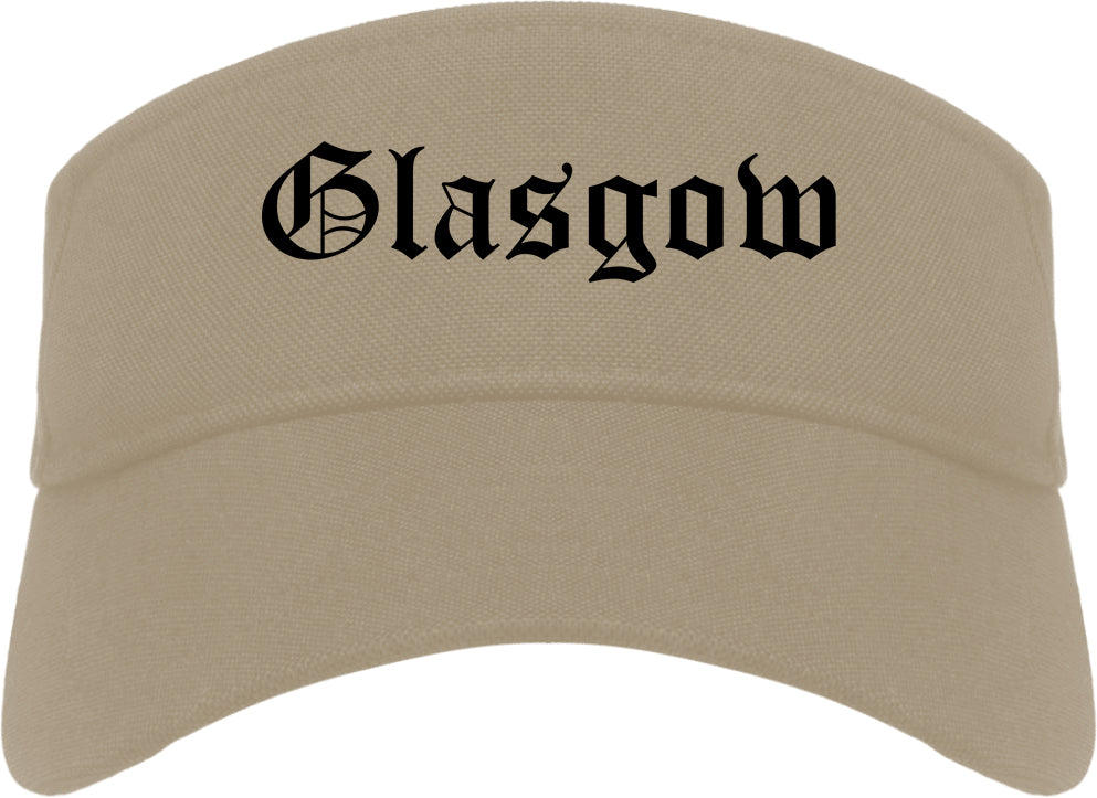 Glasgow Kentucky KY Old English Mens Visor Cap Hat Khaki