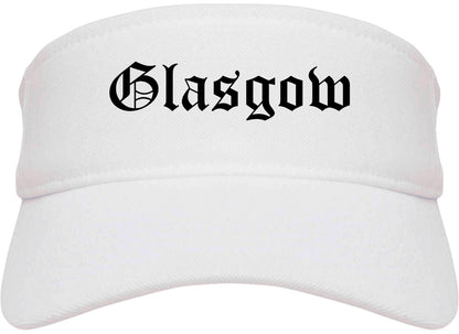 Glasgow Kentucky KY Old English Mens Visor Cap Hat White