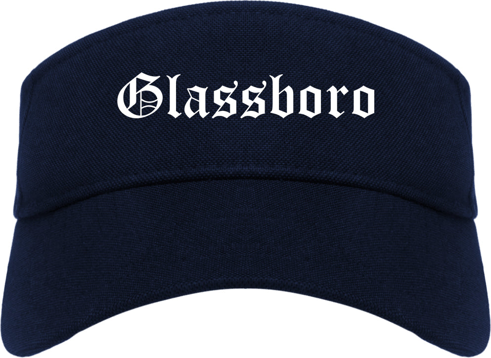 Glassboro New Jersey NJ Old English Mens Visor Cap Hat Navy Blue
