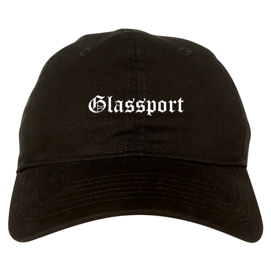 Glassport Pennsylvania PA Old English Mens Dad Hat Baseball Cap Black