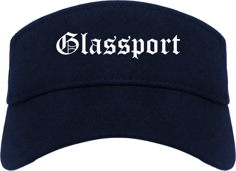 Glassport Pennsylvania PA Old English Mens Visor Cap Hat Navy Blue