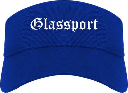 Glassport Pennsylvania PA Old English Mens Visor Cap Hat Royal Blue