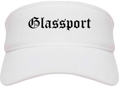 Glassport Pennsylvania PA Old English Mens Visor Cap Hat White