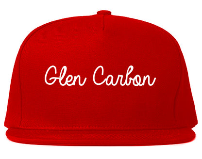 Glen Carbon Illinois IL Script Mens Snapback Hat Red