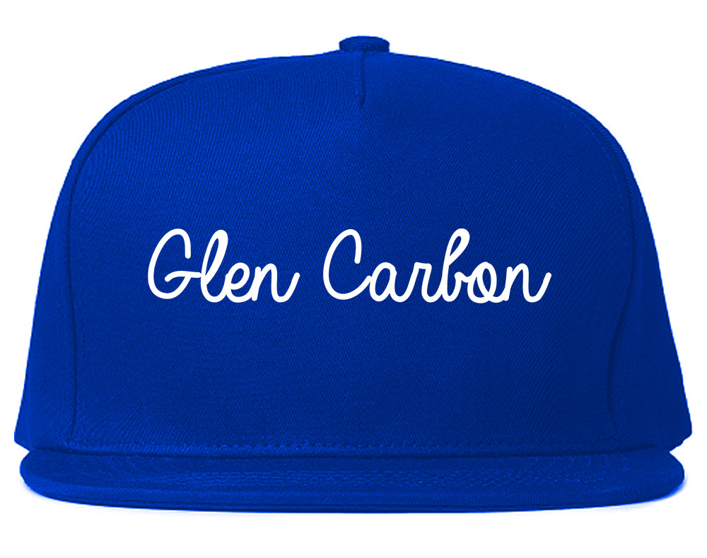 Glen Carbon Illinois IL Script Mens Snapback Hat Royal Blue