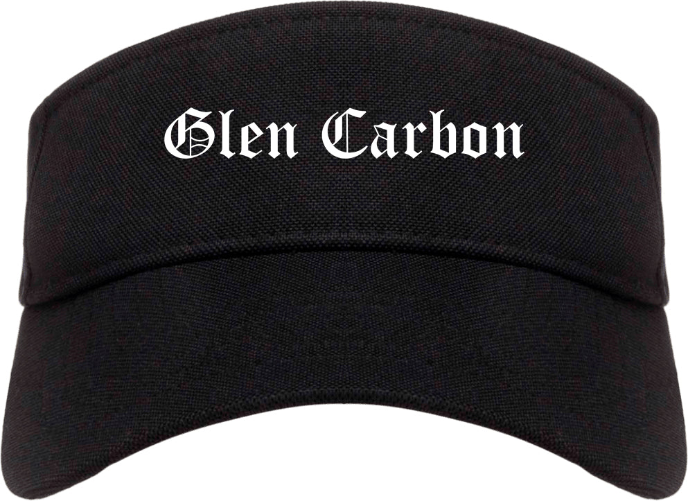 Glen Carbon Illinois IL Old English Mens Visor Cap Hat Black
