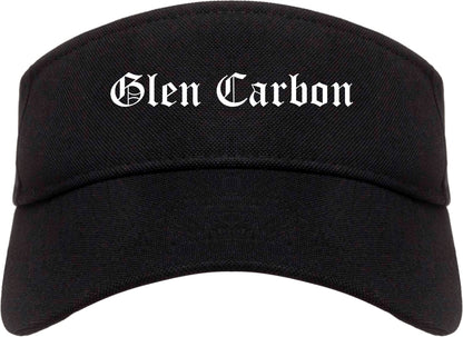 Glen Carbon Illinois IL Old English Mens Visor Cap Hat Black