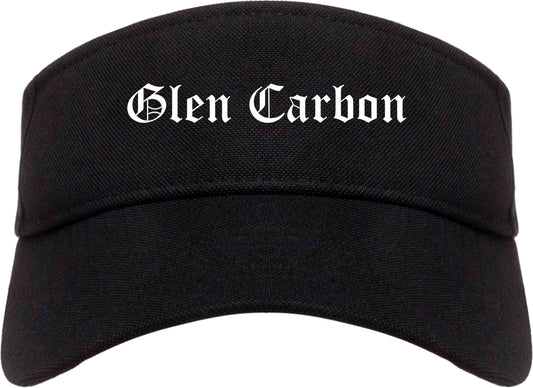 Glen Carbon Illinois IL Old English Mens Visor Cap Hat Black