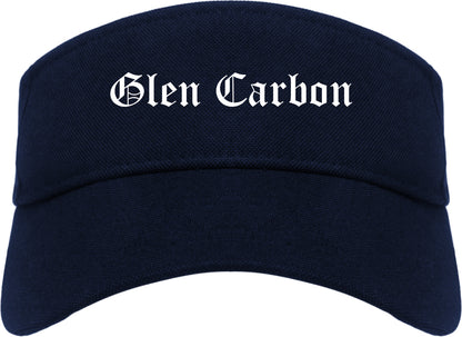 Glen Carbon Illinois IL Old English Mens Visor Cap Hat Navy Blue