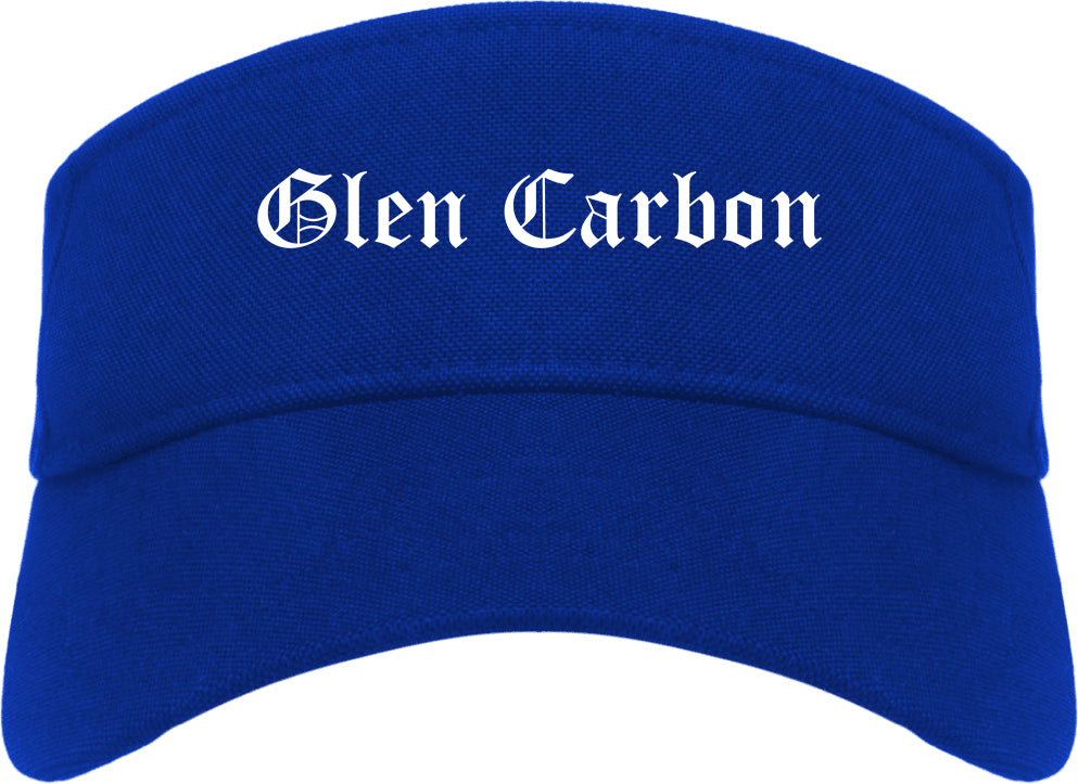 Glen Carbon Illinois IL Old English Mens Visor Cap Hat Royal Blue