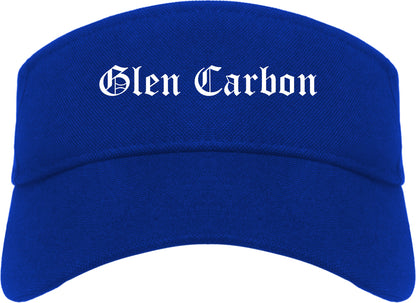 Glen Carbon Illinois IL Old English Mens Visor Cap Hat Royal Blue