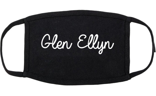 Glen Ellyn Illinois IL Script Cotton Face Mask Black
