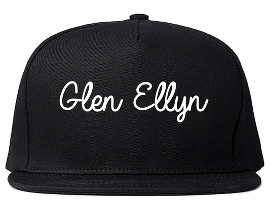 Glen Ellyn Illinois IL Script Mens Snapback Hat Black
