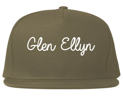 Glen Ellyn Illinois IL Script Mens Snapback Hat Grey