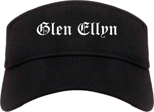 Glen Ellyn Illinois IL Old English Mens Visor Cap Hat Black