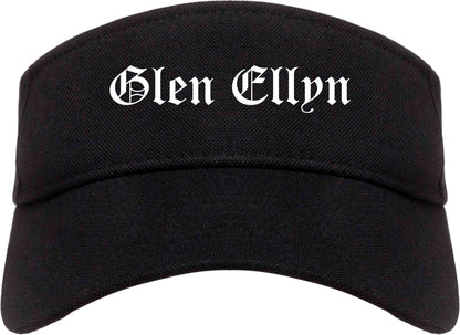Glen Ellyn Illinois IL Old English Mens Visor Cap Hat Black