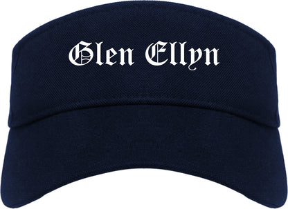 Glen Ellyn Illinois IL Old English Mens Visor Cap Hat Navy Blue