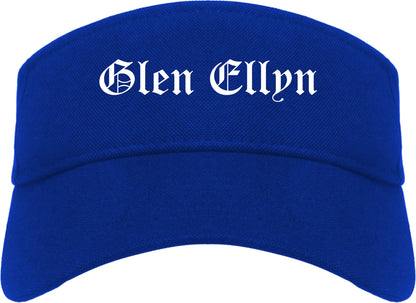 Glen Ellyn Illinois IL Old English Mens Visor Cap Hat Royal Blue