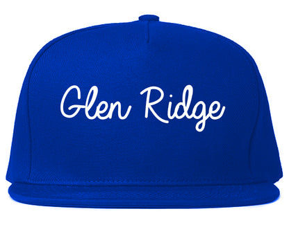 Glen Ridge New Jersey NJ Script Mens Snapback Hat Royal Blue