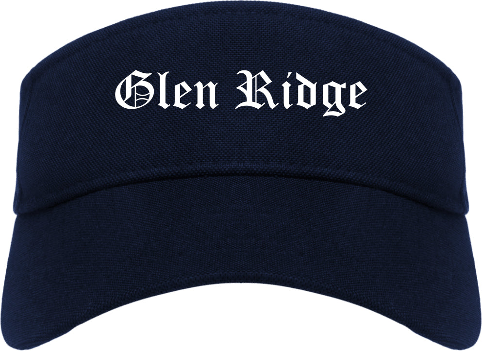 Glen Ridge New Jersey NJ Old English Mens Visor Cap Hat Navy Blue