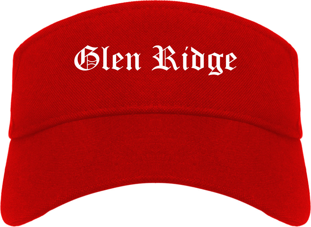 Glen Ridge New Jersey NJ Old English Mens Visor Cap Hat Red