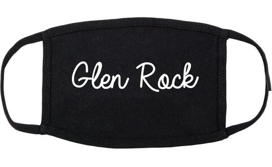 Glen Rock New Jersey NJ Script Cotton Face Mask Black