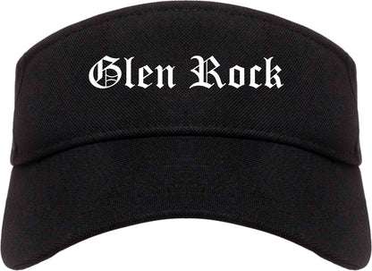 Glen Rock New Jersey NJ Old English Mens Visor Cap Hat Black