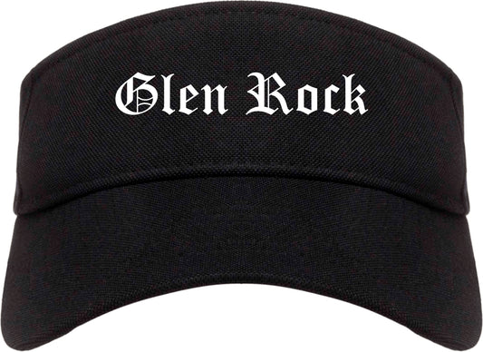 Glen Rock New Jersey NJ Old English Mens Visor Cap Hat Black