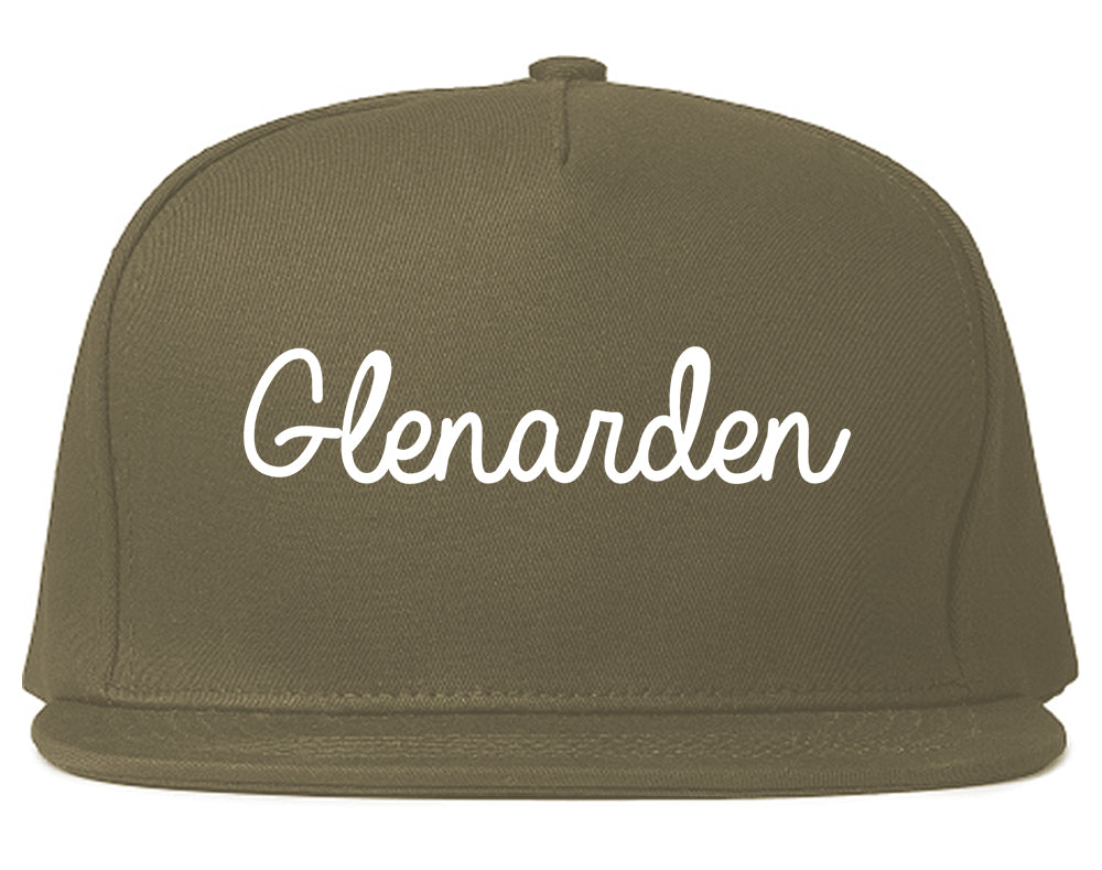 Glenarden Maryland MD Script Mens Snapback Hat Grey