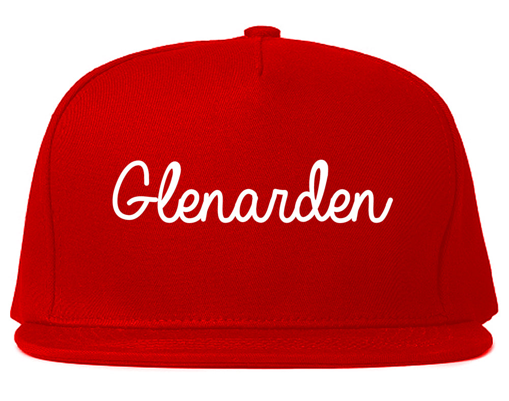 Glenarden Maryland MD Script Mens Snapback Hat Red