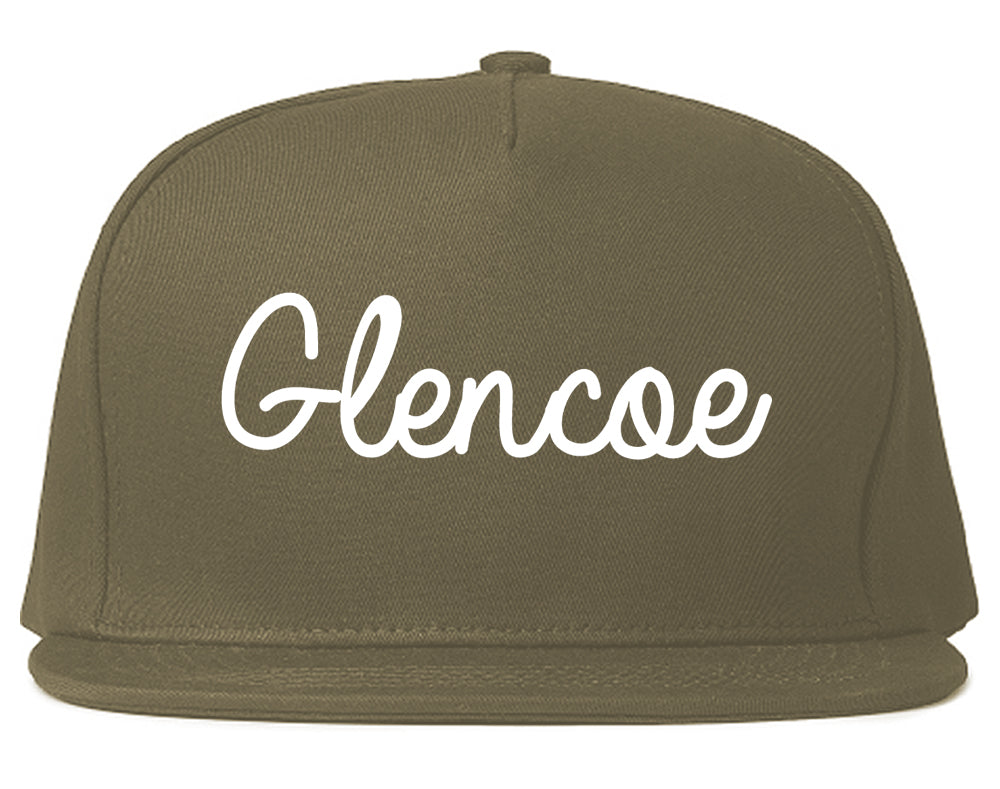 Glencoe Alabama AL Script Mens Snapback Hat Grey