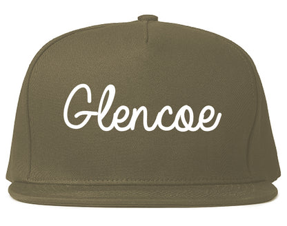 Glencoe Alabama AL Script Mens Snapback Hat Grey