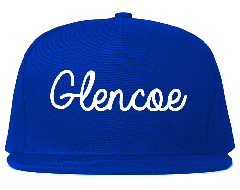 Glencoe Alabama AL Script Mens Snapback Hat Royal Blue