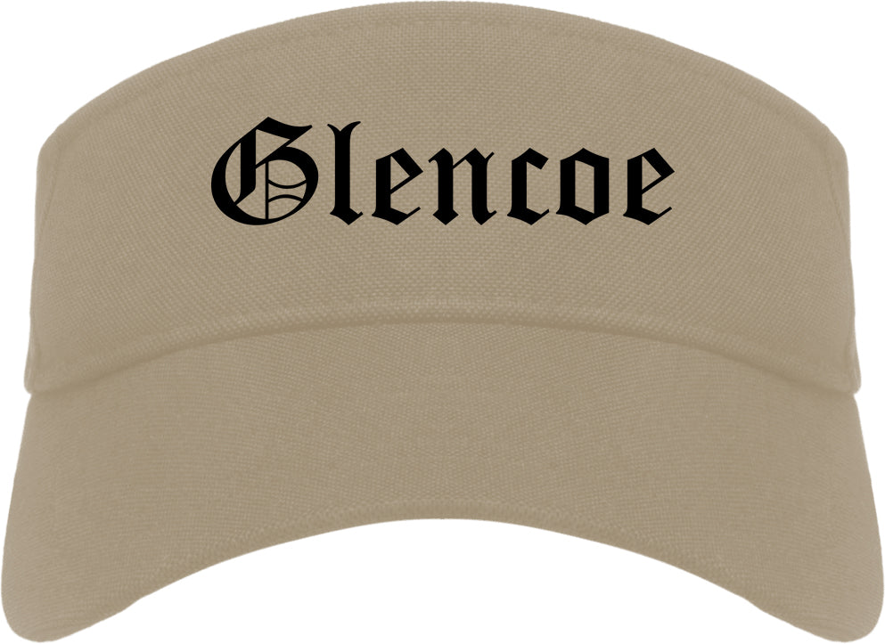 Glencoe Alabama AL Old English Mens Visor Cap Hat Khaki
