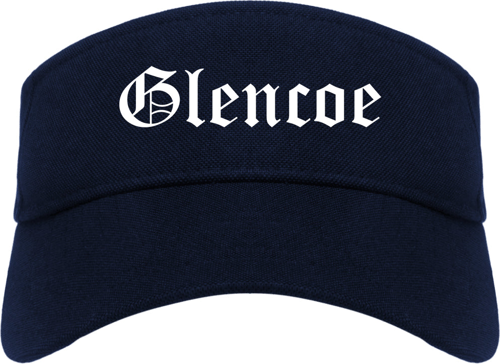 Glencoe Alabama AL Old English Mens Visor Cap Hat Navy Blue