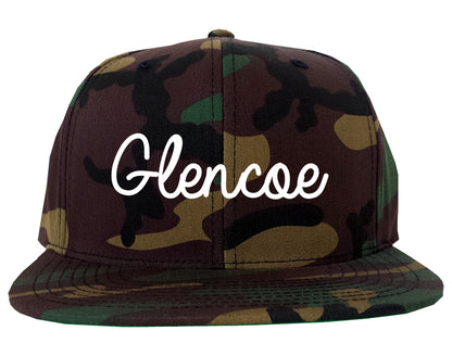 Glencoe Illinois IL Script Mens Snapback Hat Army Camo