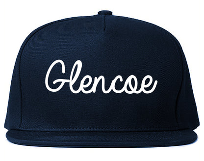 Glencoe Illinois IL Script Mens Snapback Hat Navy Blue