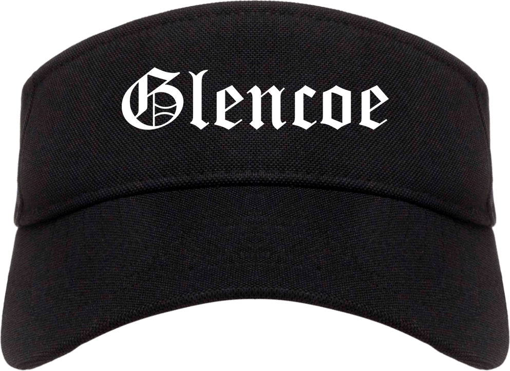 Glencoe Illinois IL Old English Mens Visor Cap Hat Black