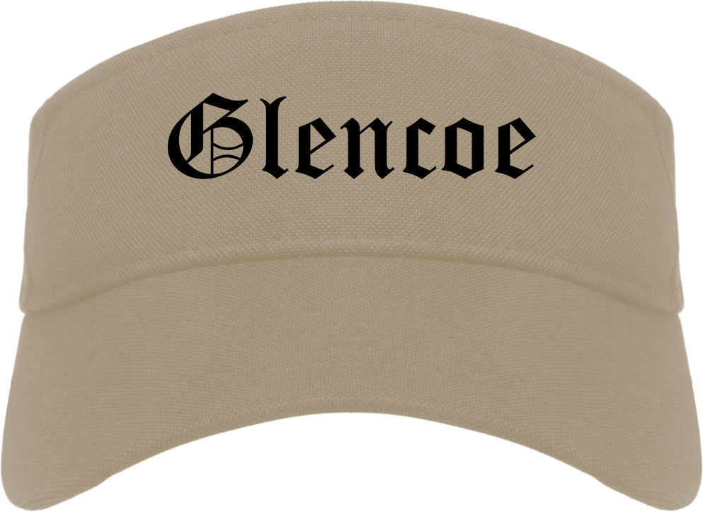 Glencoe Illinois IL Old English Mens Visor Cap Hat Khaki