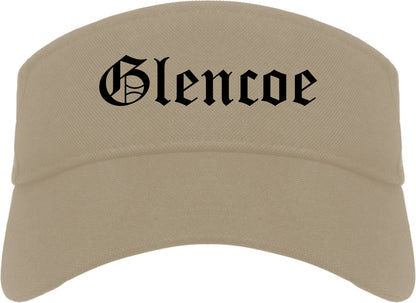 Glencoe Illinois IL Old English Mens Visor Cap Hat Khaki